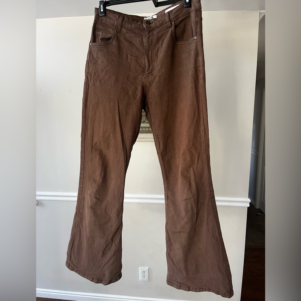 Cotton On Wide Leg Flare Jean Brown size 10